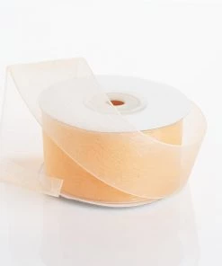 Silkflowersfactory 1.5" X 25 Yards Sheer Organza Ribbon - Peach Ribbons