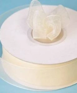 Silkflowersfactory 7/8" X 25 Yards Sheer Organza Ribbon - Ivory Ribbons