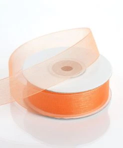 Silkflowersfactory Ribbons 7/8" X 25 Yards Sheer Organza Ribbon - Orange