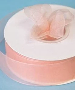 Silkflowersfactory Ribbons 7/8" X 25 Yards Sheer Organza Ribbon - Peach 7 Silkflowersfactory Ribbons 7/8