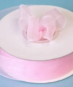 Silkflowersfactory 7/8" X 25 Yards Sheer Organza Ribbon - Pink Ribbons 7 Silkflowersfactory 7/8
