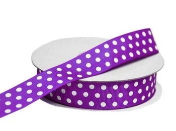 Silkflowersfactory 25 Yards 7/8" DIY Purple Grosgrain White Polka Dot Ribbon Wedding Party Dress Favor Gift Craft Decoration Ribbons 3 Silkflowersfactory 25 Yards 7/8" DIY Purple Grosgrain White Polka Dot Ribbon Wedding Party Dress Favor Gift Craft Decoration Ribbons