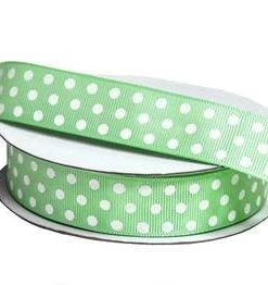 Silkflowersfactory Ribbons 25 Yards 7/8" DIY Sage Grosgrain Polka Dot Ribbon Wedding Party Dress Favor Gift Craft Decoration