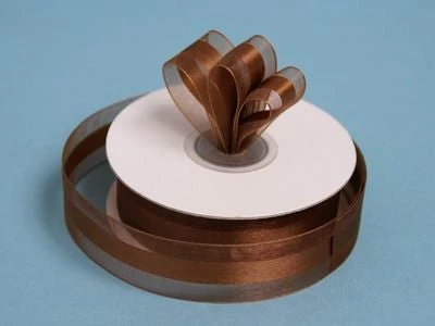 Silkflowersfactory Ribbons 7/8" X 25 Yards Organza Ribbon With Satin Center - Chocolate 5 Silkflowersfactory Ribbons 7/8" X 25 Yards Organza Ribbon With Satin Center - Chocolate