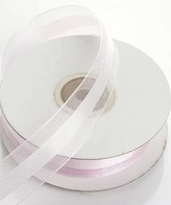 Silkflowersfactory Ribbons 7/8" X 25 Yards Organza Ribbon With Satin Center - Lavender