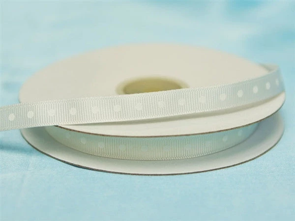 Silkflowersfactory 25 Yards 3/8" DIY Ivory Grosgrain Polka Dot Ribbon Wedding Party Dress Favor Gift Craft Decoration 3 Silkflowersfactory 25 Yards 3/8" DIY Ivory Grosgrain Polka Dot Ribbon Wedding Party Dress Favor Gift Craft Decoration