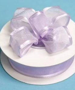 Silkflowersfactory 7/8" X 10 Yards Organza Ribbon With Wired Edge - Lavender 7 Silkflowersfactory 7/8