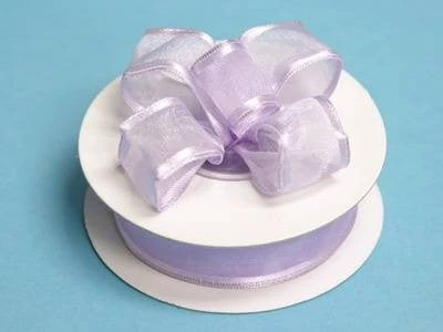 Silkflowersfactory 7/8" X 10 Yards Organza Ribbon With Wired Edge - Lavender 5 Silkflowersfactory 7/8" X 10 Yards Organza Ribbon With Wired Edge - Lavender