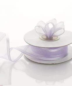 Silkflowersfactory 7/8" X 10 Yards Organza Ribbon With Wired Edge - Lavender
