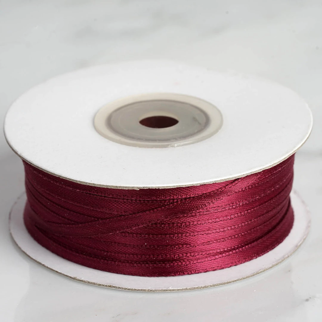 Silkflowersfactory Ribbons 1/8" X 100 Yards Solid Satin Ribbon - Burgundy 3 Silkflowersfactory Ribbons 1/8" X 100 Yards Solid Satin Ribbon - Burgundy