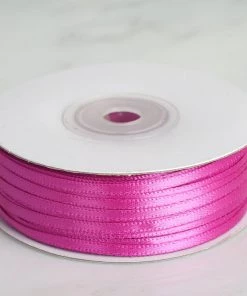 Silkflowersfactory 1/8" X 100 Yards Solid Satin Ribbon - Fuchsia Ribbons