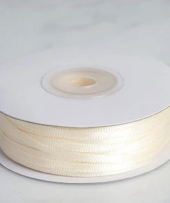 Silkflowersfactory 1/8" X 100 Yards Solid Satin Ribbon - Ivory Ribbons