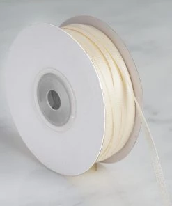 Silkflowersfactory 1/8" X 100 Yards Solid Satin Ribbon - Ivory Ribbons