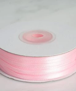 Silkflowersfactory 1/8" X 100 Yards Solid Satin Ribbon - Pink Ribbons