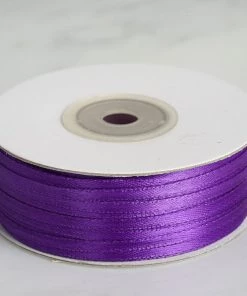 Silkflowersfactory 1/8" X 100 Yards Solid Satin Ribbon - Purple Ribbons