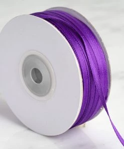 Silkflowersfactory 1/8" X 100 Yards Solid Satin Ribbon - Purple Ribbons