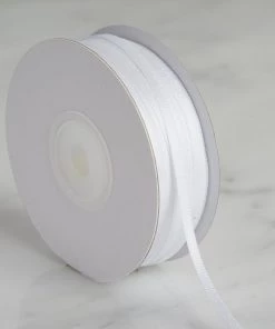 Silkflowersfactory Ribbons 1/8" X 100 Yards Solid Satin Ribbon - White