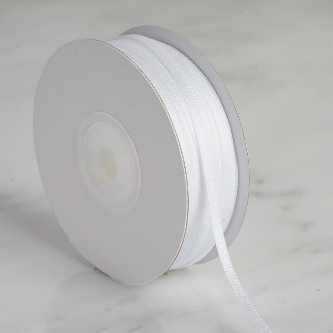 Silkflowersfactory Ribbons 1/8" X 100 Yards Solid Satin Ribbon - White 4 Silkflowersfactory Ribbons 1/8" X 100 Yards Solid Satin Ribbon - White