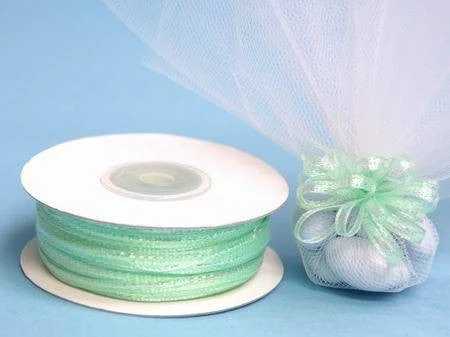 Silkflowersfactory 1/8" X 50 Yards Pull Ribbon Bow - Mint 3 Silkflowersfactory 1/8" X 50 Yards Pull Ribbon Bow - Mint