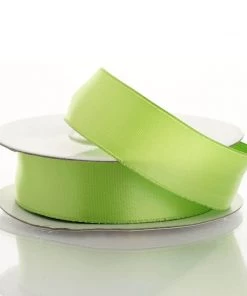 Silkflowersfactory 7/8" X 10 Yards Wired Satin Ribbon - Apple Green