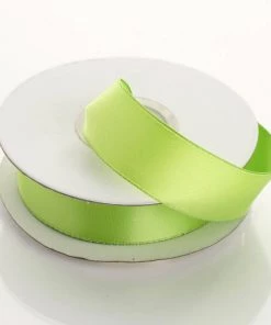 Silkflowersfactory 7/8" X 10 Yards Wired Satin Ribbon - Apple Green