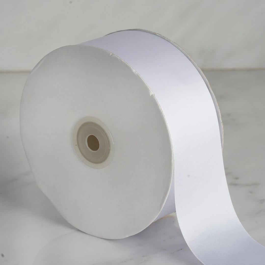 Silkflowersfactory 2" X 50 Yards Solid Satin Ribbon - White Ribbons 3 Silkflowersfactory 2" X 50 Yards Solid Satin Ribbon - White Ribbons