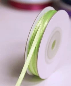 Silkflowersfactory 1/16" X 100 Yards Solid Satin Ribbon - Apple Green 7 Silkflowersfactory 1/16