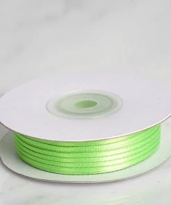 Silkflowersfactory 1/16" X 100 Yards Solid Satin Ribbon - Apple Green