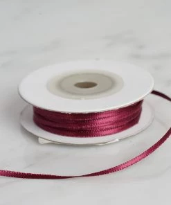 Silkflowersfactory 1/16" X 100 Yards Solid Satin Ribbon - Burgundy