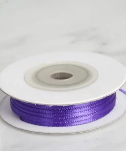 Silkflowersfactory 1/16" X 100 Yards Solid Satin Ribbon - Purple Ribbons