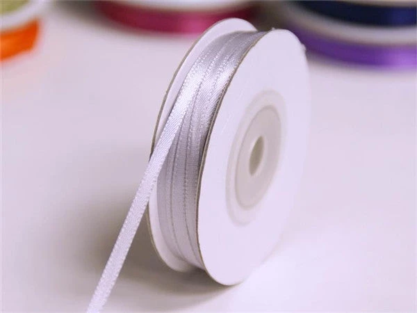 Silkflowersfactory 1/16" X 100 Yards Solid Satin Ribbon - Silver Ribbons 5 Silkflowersfactory 1/16" X 100 Yards Solid Satin Ribbon - Silver Ribbons