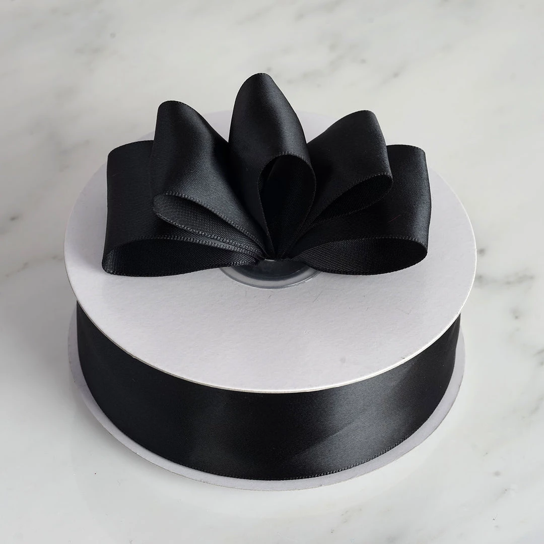 Silkflowersfactory 1.5" X 50 Yards Solid Satin Ribbon - Black Ribbons 5 Silkflowersfactory 1.5" X 50 Yards Solid Satin Ribbon - Black Ribbons