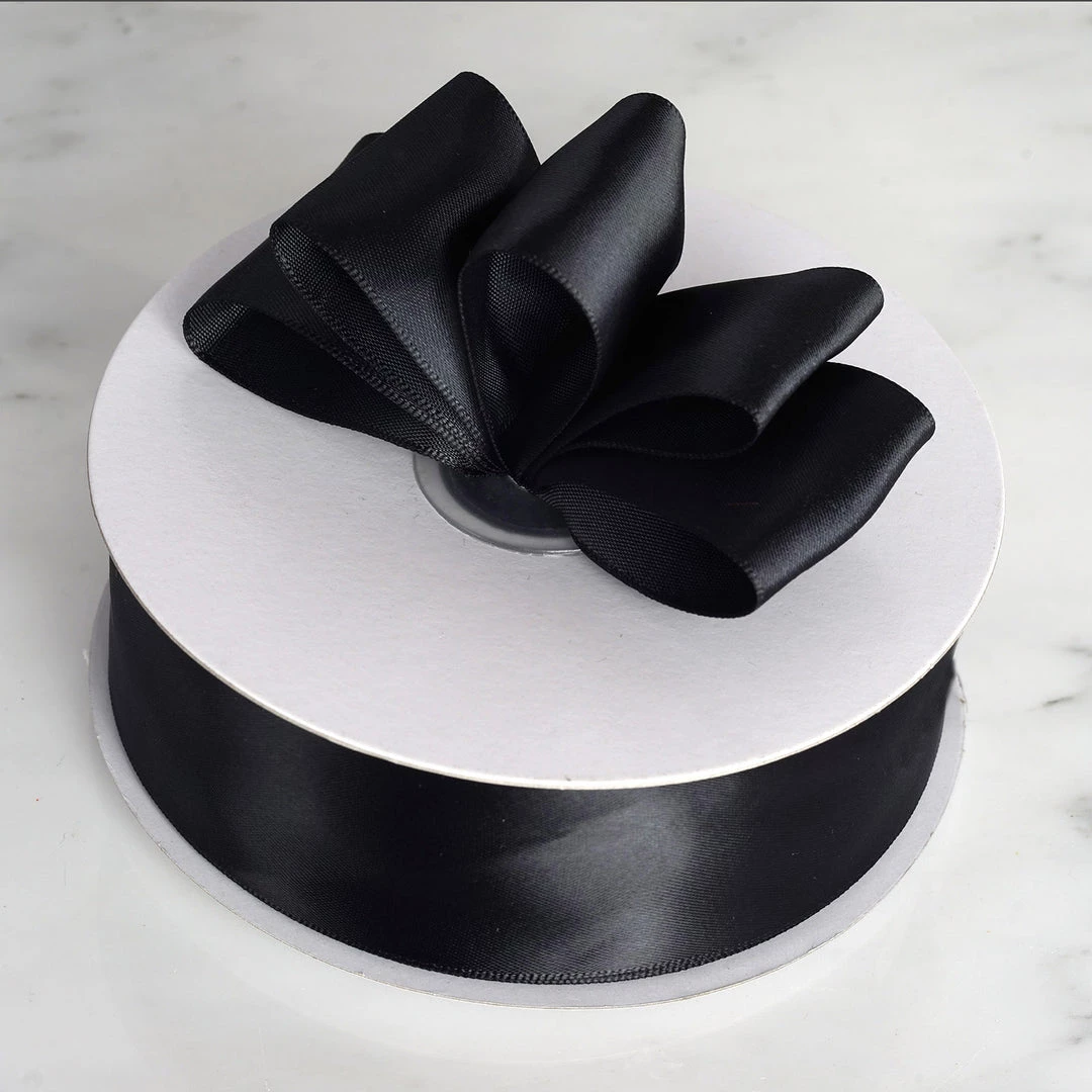 Silkflowersfactory 1.5" X 50 Yards Solid Satin Ribbon - Black Ribbons 3 Silkflowersfactory 1.5" X 50 Yards Solid Satin Ribbon - Black Ribbons