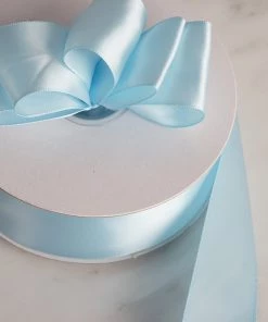 Silkflowersfactory Ribbons 1.5" X 50 Yards Solid Satin Ribbon - Baby Blue