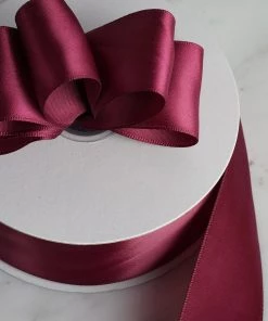 Silkflowersfactory 1.5" X 50 Yards Solid Satin Ribbon - Burgundy
