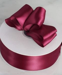 Silkflowersfactory 1.5" X 50 Yards Solid Satin Ribbon - Burgundy