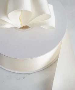 Silkflowersfactory 1.5" X 50 Yards Solid Satin Ribbon - Ivory Ribbons