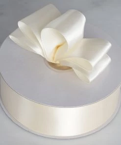 Silkflowersfactory 1.5" X 50 Yards Solid Satin Ribbon - Ivory Ribbons
