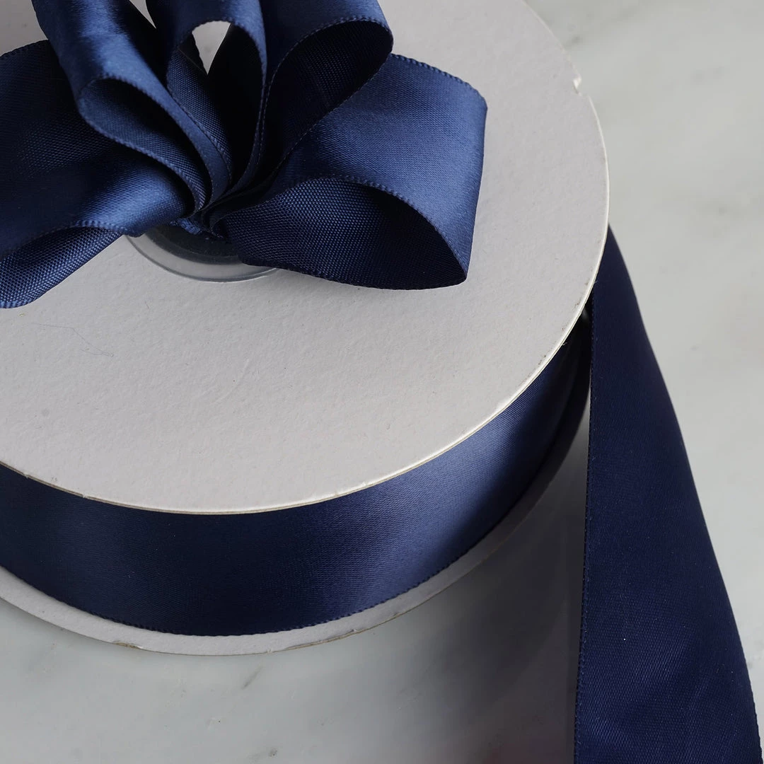 Silkflowersfactory 1.5" X 50 Yards Solid Satin Ribbon - Navy Blue 4 Silkflowersfactory 1.5" X 50 Yards Solid Satin Ribbon - Navy Blue