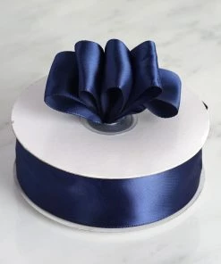 Silkflowersfactory 1.5" X 50 Yards Solid Satin Ribbon - Navy Blue 8 Silkflowersfactory 1.5