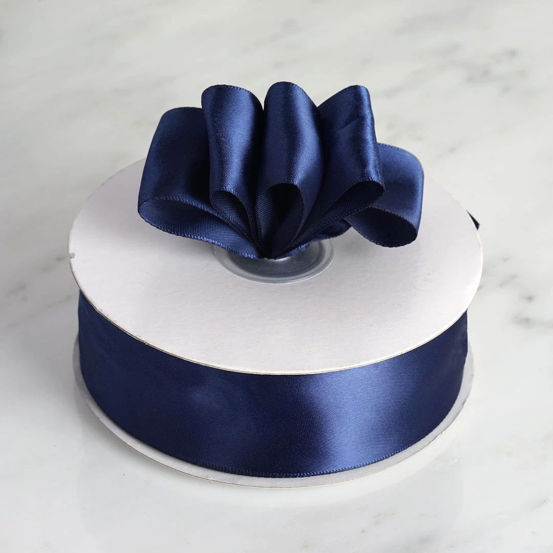 Silkflowersfactory 1.5" X 50 Yards Solid Satin Ribbon - Navy Blue 5 Silkflowersfactory 1.5" X 50 Yards Solid Satin Ribbon - Navy Blue