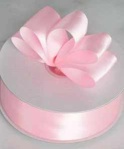 Silkflowersfactory 1.5" X 50 Yards Solid Satin Ribbon - Pink Ribbons