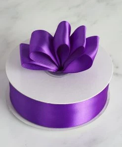 Silkflowersfactory 1.5" X 50 Yards Solid Satin Ribbon - Purple 8 Silkflowersfactory 1.5