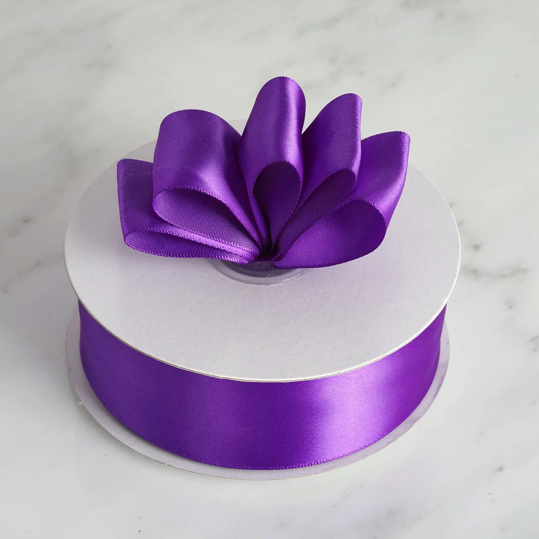 Silkflowersfactory 1.5" X 50 Yards Solid Satin Ribbon - Purple 5 Silkflowersfactory 1.5" X 50 Yards Solid Satin Ribbon - Purple