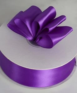 Silkflowersfactory 1.5" X 50 Yards Solid Satin Ribbon - Purple