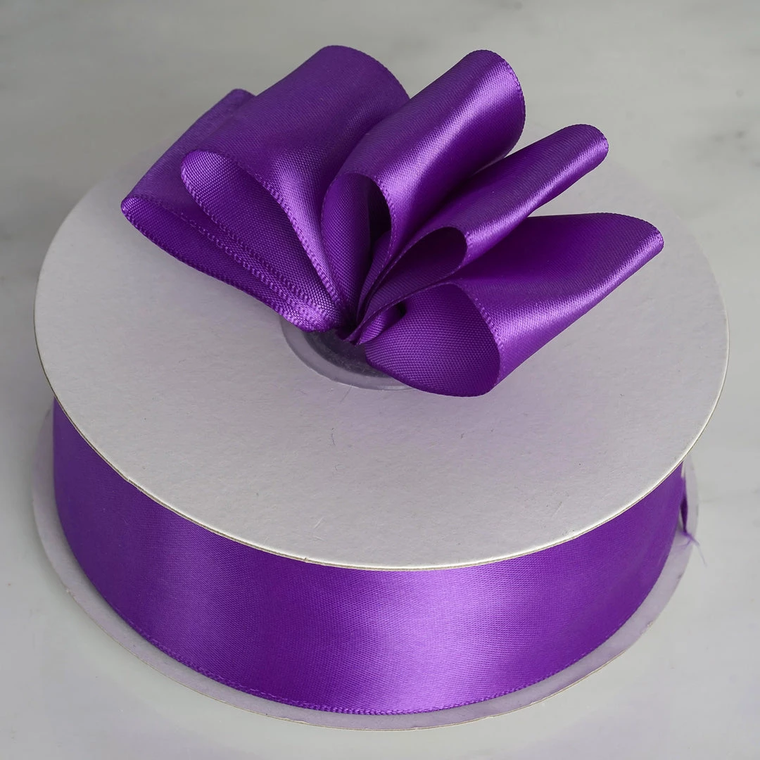 Silkflowersfactory 1.5" X 50 Yards Solid Satin Ribbon - Purple 3 Silkflowersfactory 1.5" X 50 Yards Solid Satin Ribbon - Purple