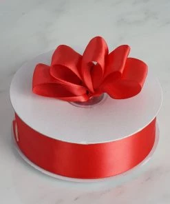 Silkflowersfactory Ribbons 1.5" X 50 Yards Solid Satin Ribbon - Red 8 Silkflowersfactory Ribbons 1.5
