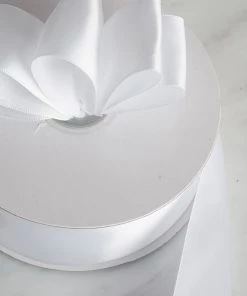 Silkflowersfactory 1.5" X 50 Yards Solid Satin Ribbon - White Ribbons