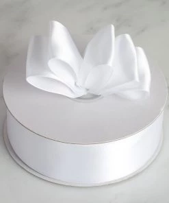 Silkflowersfactory 1.5" X 50 Yards Solid Satin Ribbon - White Ribbons 8 Silkflowersfactory 1.5
