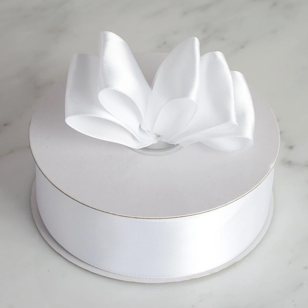 Silkflowersfactory 1.5" X 50 Yards Solid Satin Ribbon - White Ribbons 5 Silkflowersfactory 1.5" X 50 Yards Solid Satin Ribbon - White Ribbons